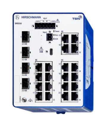 BRS50-20TX/4SFP - 942 170-071 Managed 24 port Gigabit Switch with 20 GTX + 4GE/2.5G SFP ports, TSN