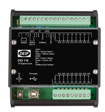 DEIF CIO 116 CAN bus-based I/O module