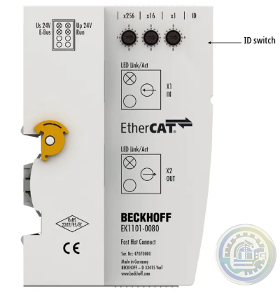 Beckhoff EK1101-0080 | EtherCAT Coupler with ID switch, Fast Hot Connect