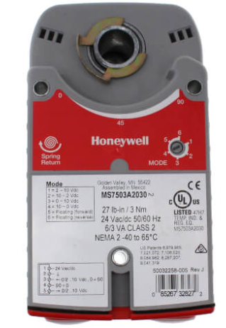 Honeywell MS7503A2030 Economizer Actuator, Direct Coupled